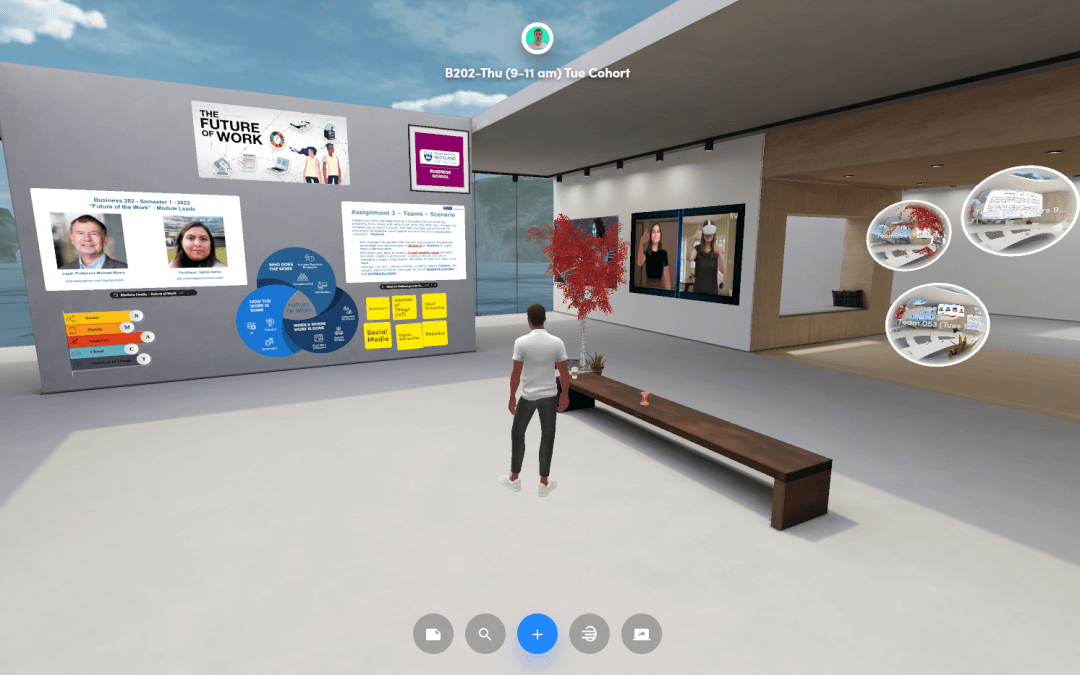 Students collaborate in the metaverse to solve complex business problems